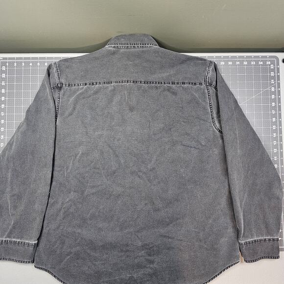 Levis Canvas Shirt XL Black Work Faded Grunge Western Biker Mechanic Heritage - Picture 10 of 13